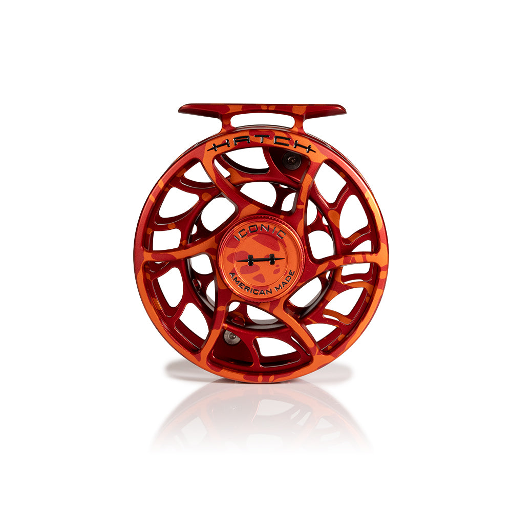 Iconic Fly Reel - Magma Red/Orange Splatter
