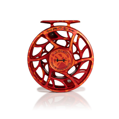 Iconic Fly Reel - Magma Red/Orange Splatter