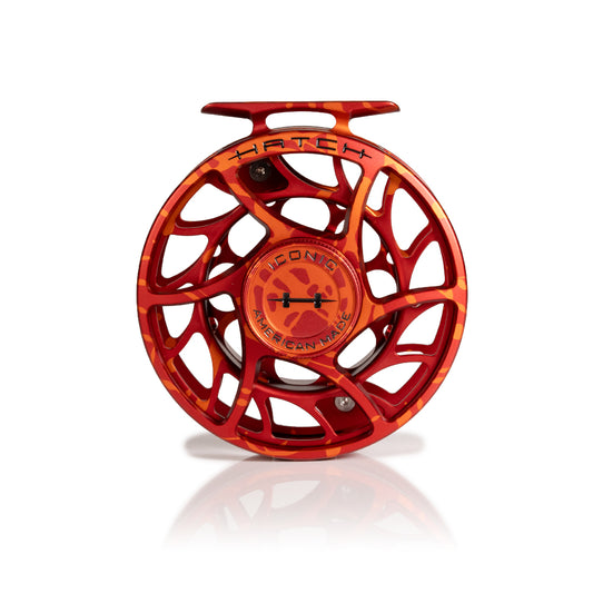 Iconic Fly Reel - Magma Red/Orange Splatter